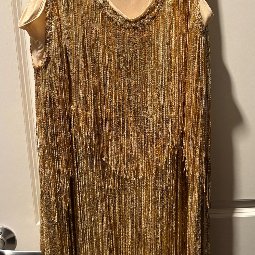 Torrid Festi Gold Fringe Midi Dress